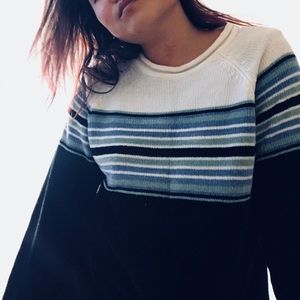 Blue stripes knit sweater